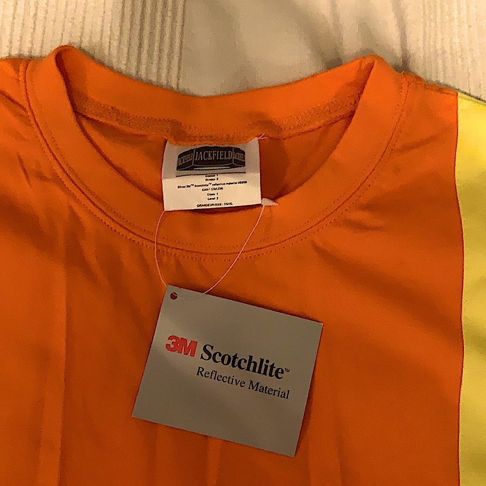 Workplace Safety orange cotton shirt size XL CSA N96 class 1 & 2 compliant